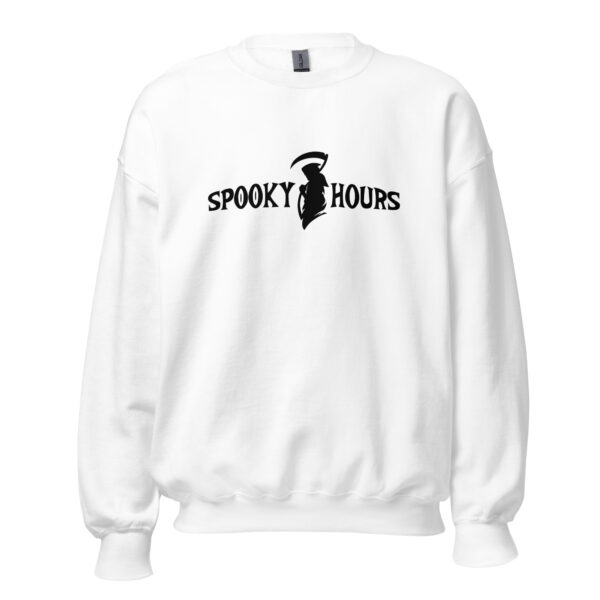 Spooky Hours White Unisex Sweatshirt