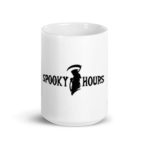 Spooky Hours White glossy mug